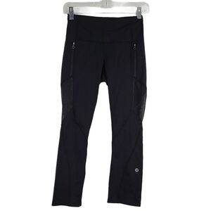 Lululemon Capri Leggings Mesh Panels Sz 4‎
